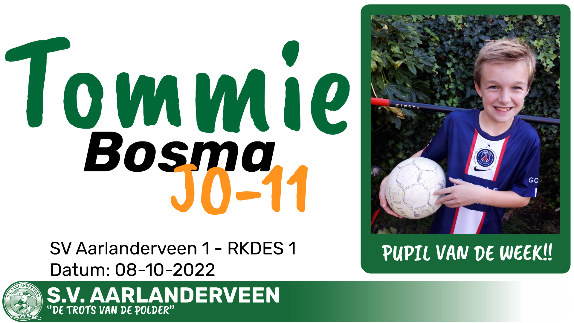 PUPIL van de week - Tommie